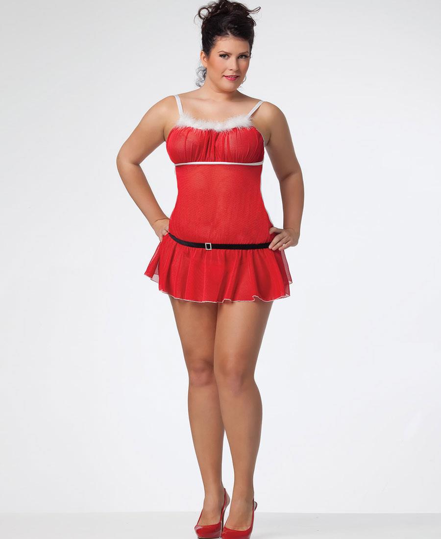 sexy santa bedroom costume includes gathered bust chemise with ...